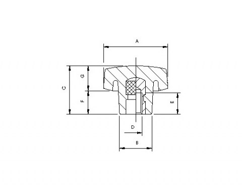 Sterngriff VB 40 90 - Technische Zeichnung | Kuala Kunststofftechnik GmbH